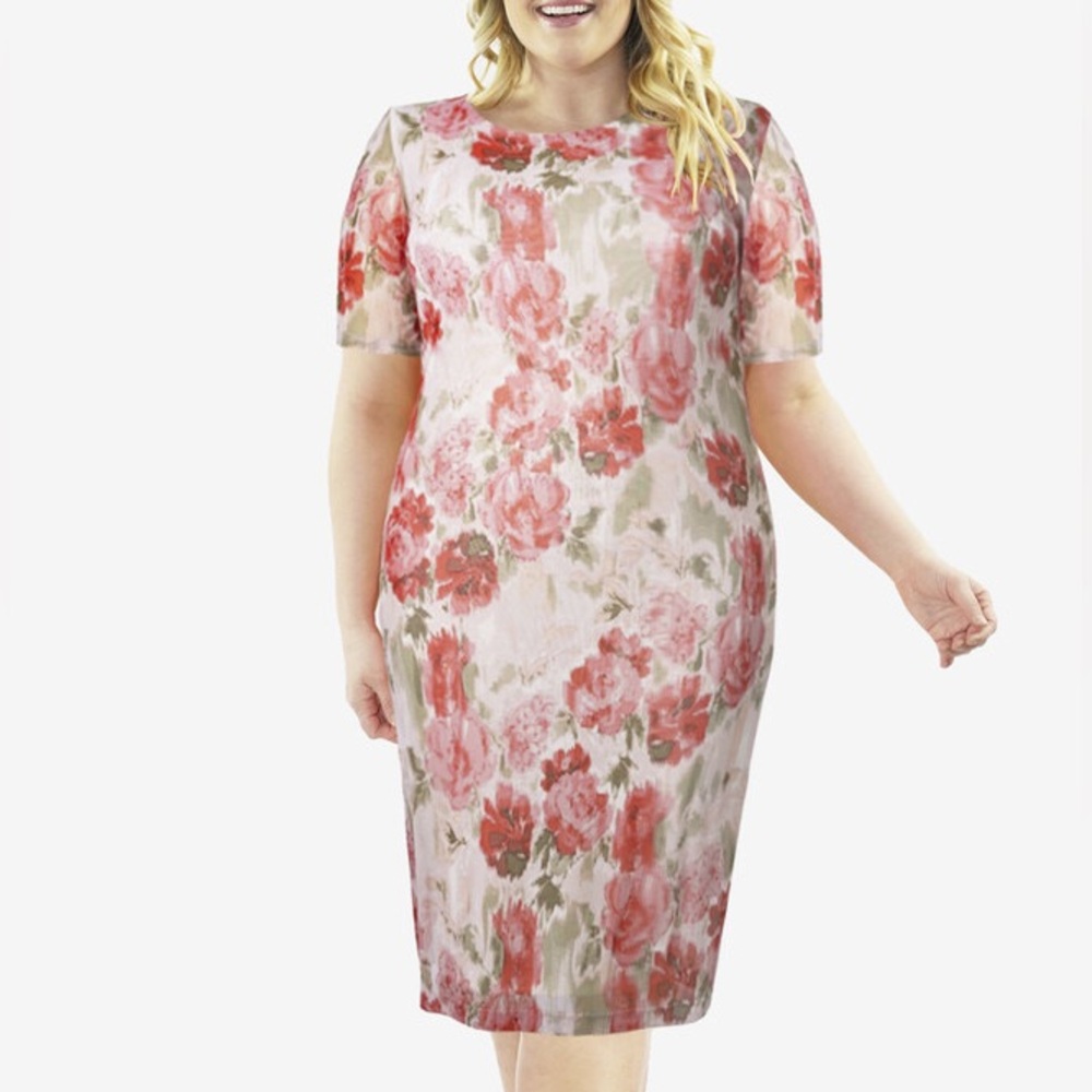 Marée Pour Toi Stretch Sheath Midi Dress, Size 1X New w/Tag Retail $89